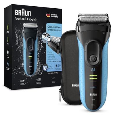 Braun Series 3 ProSkin 3045s Oplaadbaar elektrisch scheerapparaat nat en droog, blauw