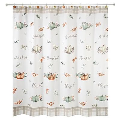 Avanti Linens - Rideau de Douche en Tissu, décoration de Salle de Bain inspirée de l'automne (Collection Grateful Patch)