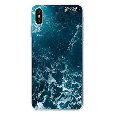 Gocase Ocean Waves hoes | compatibel met iPhone XS Max | transparant met print | siliconen doorzichtige TPU beschermhoes krasbestendig telefoonhoes | golven in de oceaan