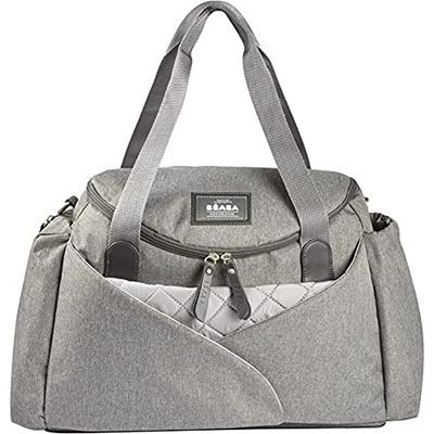 Béaba - Sydney II diaper bag - Modulable, large capacity - Large cocoon changing surface - Insulated compartment for baby food, pram attachment system, carry handles - Heather grey