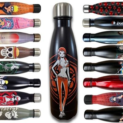 LYO Botella isotérmica de una pieza – Botella de acero inoxidable reutilizable One Piece Nami – Mantenimiento caliente y frío 12 horas – para deporte, viaje, diario, 500 ml – BPA Free – Licencia oficial