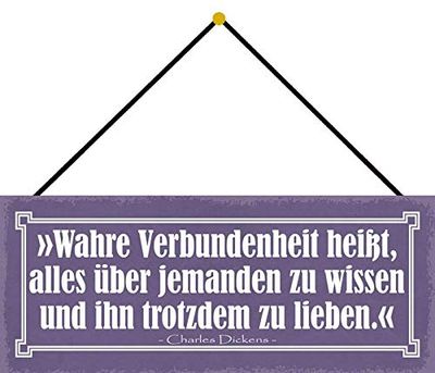 Schatzmix prruch sann förbindelse metallskylt väggdeko 27 x 10 cm med snöre plåtskylt, plåt, flerfärgad