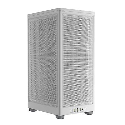 Corsair 2000D AIRFLOW Custodia PC Mini-ITX - Formato Mini-ITX - Pannelli in acciaio a maglia - Tre slot GPU - Ottimizzato per il raffreddamento - Ingressi e uscite Moderni in facciata - Bianco