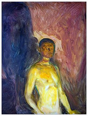 ArtPlaza TW92292 Munch Edvard – porträtt i ljus dekorativ panel, trä MDF, mångfärgad, 60 x 80 cm