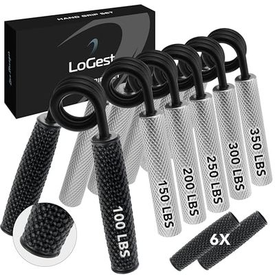 Logest Metalen handgreepset, 100 lb-200 lbs, 3 stuks antislip heavy-duty gripversterker met geschenkdoos, geweldige pols en onderarm handtrainer, thuissportschool, handgrijper, krachttrainer