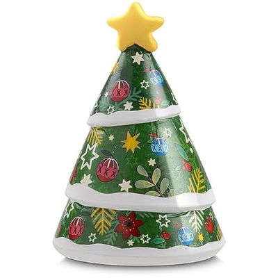 Egan Campana navideña con árbol de Navidad, 6 x 9 cm