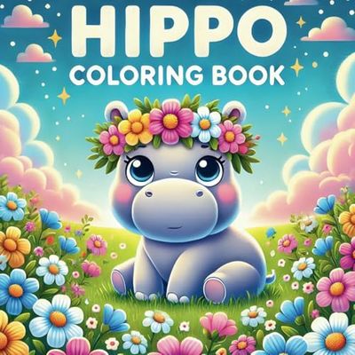 Hippo Coloring Book: 50 Fun Facts About Hippos with Cute Hippo Illustrations for Kids, and Beautiful Coloring Pages for Kids to Enjoy and Learn About Wildlife.