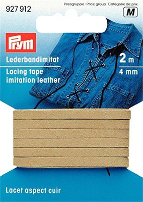 Prym 2 m X 4 mm Simili Cuir laçage Bande, Beige