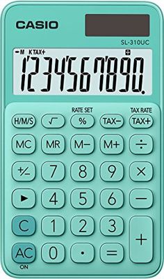 Casio sl-310uc-gn – Calculatrice de poche, 0.8 x 7 x 11.8 cm, couleur vert