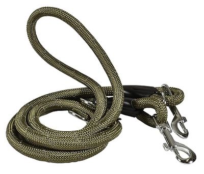 Bobby Walk - Correa para Perros Tubular con mosquetón, Nailon Resistente, 3 Longitudes, Color Caqui, 189 x 1,2 cm