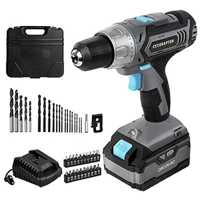 Cecotec Trapano Avvitatore e Perforatore a Batteria CecoRaptor Perfect Drill 4020 Advance. Batteria 20 V e 4000 mAh, Velocità a vuoto 1550 rpm, Coppia massima 46 Nm, 25+1 Posizioni