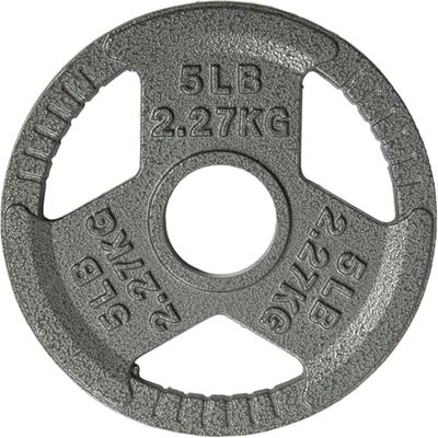 Yes4All Tri-Grip Handvat Olympische halterschijven/gietijzeren halterschijven, geschikt voor halteroefeningen, kracht- en flexibiliteitstraining - 2,3 kg (enkel)