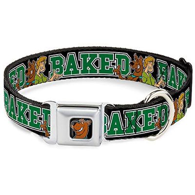 Buckle-Down 9-15""SDC-Scooby Doo Gezicht Full Color Zwart" Hond kraag, WL - Fits 18-32" - 1.5" Wide, Meerkleurig