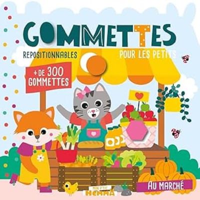 Mon P'tit Hemma - Gommettes pour les petits - Au marché - Livre de gommettes repositionnables - Dès 3 ans