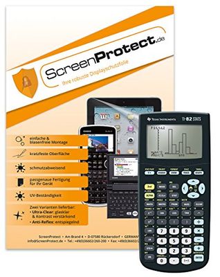 ScreenProtect Displaybeschermfolie AntiReflex voor TI-82 STATS met rakel en microvezeldoek