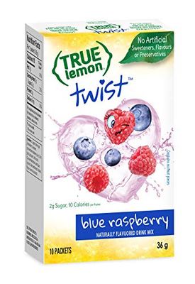 True Lemon Twist Drink Mixes - Kid-Approved Flavours Made with Parent-Approved Ingredients, Single Serve Packets 10-Pack Blue Raspberry