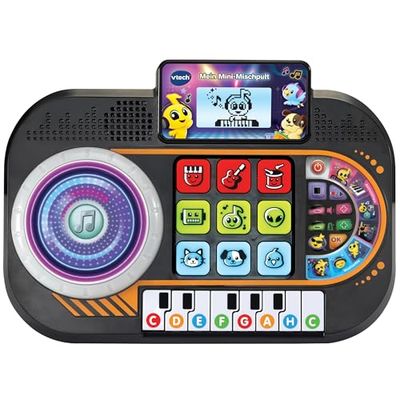 VTech Mi mini mesa de mezclas – Mesa de mezclas interactiva DJ con efectos de luz, teclas de piano y mesa giratoria – para mezclar y grabar música – para niños de 3 a 7 años