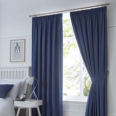 Fusion Dijon-Coppia di Tende oscuranti e Termiche Isolate, Poliestere, Marina Militare, 90 Width x 54 Drop (229 x 137cm)