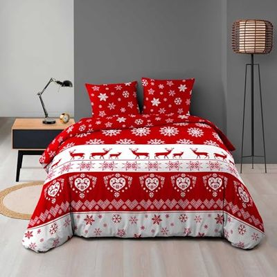 douceur d'intérieur, 3-delige set (240 x 220 cm) vlok, microvezel flanel bedrukt Allover