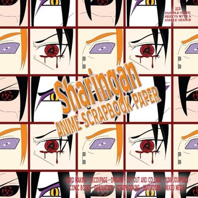 Sharingan Scrapbook Paper (20 double-sided sheets of a single design): Anime Themed and Decorative Pattern for Cut Out and Collage Craft Projects, inc. Origami & Comic Book Making