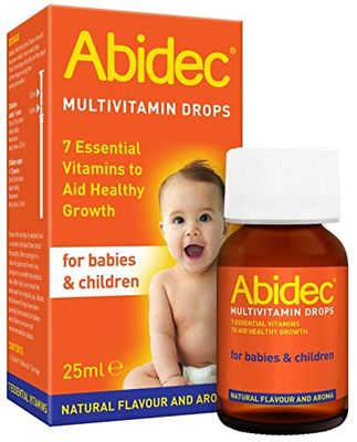 Abidec Kid Baby Multivitamin Drops – Aids Healthy Growth Contains Vitamin D, C and A – Suitable from Birth, Natural flavour and aroma, 25 ml