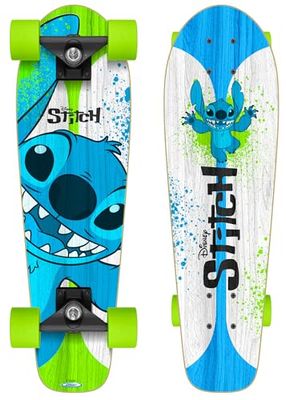 Stamp - STTICH Skateboard Cruiser 27,5" x 8" Stitch, ST626310, blauw-grijs-groen