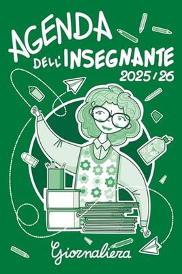 AGENDA DELL'INSEGNANTE 2025/2026: Planner GIORNALIERO IN BIANCO E NERO per Docenti della Scuola Primaria