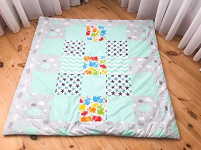 Kospu playmat coperta patchwork coperta da gioco coperta per bambini 125 x 125 cm
