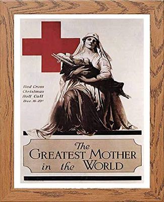 Lumartos, Vintage Poster The Greatest Mother In The World Contemporary Home Decor Wall Art Print, Wood Frame, A3 Size