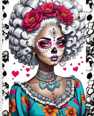 SUGAR SKULL VAMP * COMPOSITION NOTEBOOK Journal Diary-Day of the Dead Dia De Los Muertos Latin Celebration Holiday Halloween- Latina African Girl: ... High School College Ivy League University