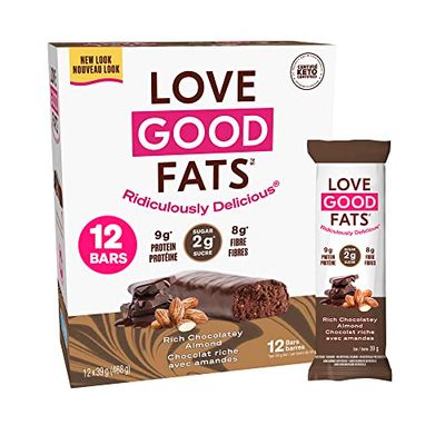 Love Good Fats Rich Chocolatey Almond Snack Bars, Count-12, 468 g