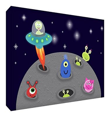 Feel Good Art Wandversiering van sterk canvas, motief "vreemd", meerkleurig grande - 60 x 40 x 4 cm kleurrijk