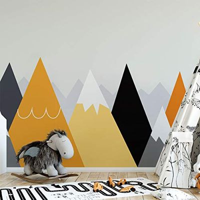 Ambiance Stickers Scandinavian Nordic Mountains Wall Decals, DIY Home Decor, Peel and Stick Removable Stickers, Waterproof and Self Adhesive Wall Art - H50 x L120 CM