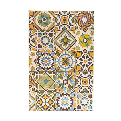 Porto (Portuguese Tiles) Maxi 12-month Horizontal Hardback Dayplanner 2025 (Elastic Band Closure): tydzień na dwóch stronach, zamykany na gumkę, papier 100 gsm