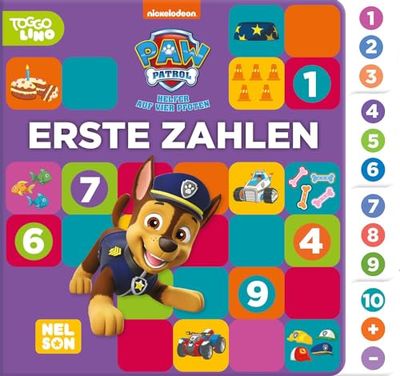 PAW Patrol Lernbuch: Erste Zahlen: Pappbilderbuch mit den Zahlen 1-10 und buntem Register für Kinder ab 3 Jahren