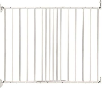 Safetots Top of The Stairs Screw Fitted Stair Gate, White Metal, 62.5cm - 106.8cm, Metal Baby Gate, Screw Fit Safety Barrier, Stylish and Practical Safety Gate