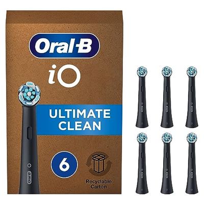 Oral-B iO Ultimate Clean Cabezal De Cepillo Eléctrico Negro, Pack De 6 Unidades, Apto Para Buzones