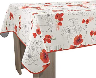 Le linge de Jules Nappe, Polyester, Blanc, Rouge, Rectangle 150x200 cm