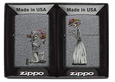 Zippo Unisex Zippo Day of The Dead Skulls Regular Lighter Iron Stone, Iron Stone, 1 x 3 5 cm UK