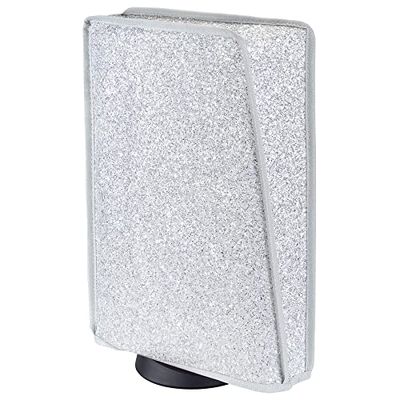 PlayVital Glow in The Dark Dust Cover for ps5, Soft Neat Lining Dust Guard for ps5 Console, Anti Scratch Waterproof Cover Sleeve for ps5 Console Digital Edition & Disc Edition - Sparkle Silver