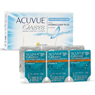 ACUVUE® OASYS for ASTIGMATISM con tecnología HYDRACLEAR® PLUS - Lentillas quincenales -protección UV - 6 lentes