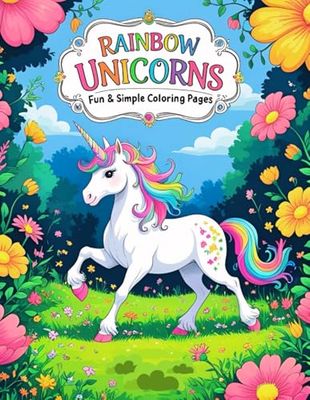 Rainbow Unicorns: Fun & Simple Coloring Pages