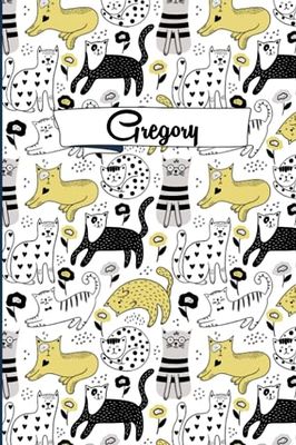 Gregory: Personalized Gregory Cat Notebook - Notebook Gift for Cat Lovers - Gregory Notebook | 110 Pages - 6x9 inches