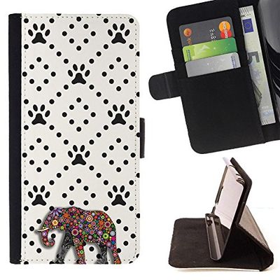 BeanShells [ Microsoft Lumia 850 Case [ Flip Cover Leather Wallet ] – African Elephant Dog Paw