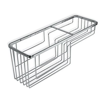 Tatay Cestillo retangular Krom, dois níveis, design funcional e grande capacidade, fabricado em latão cromado e aço INOX