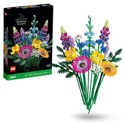 LEGO Botanicals Bouquet de Fleurs Sauvages - Plantes Artificielles avec Coquelicots et Lavande - Activité Manuelle pour Adulte - Idée Cadeau pour Femme ou Homme - Edition 2023-10313