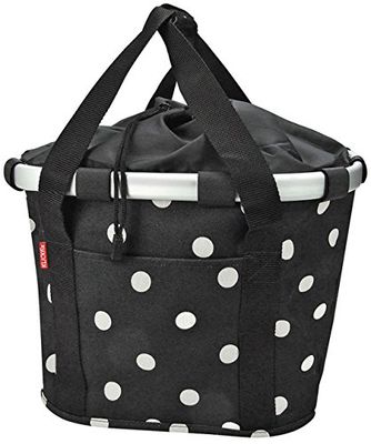 KlickFix Fietsmand voor dames, Black Dots, 35 x 28 cm, 26 cm EU