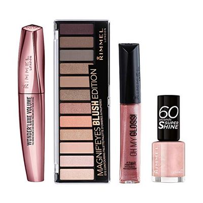 Rimmel Set: For the Pink Obessed, Soft-glam Make Up Bundle (pack of 4)