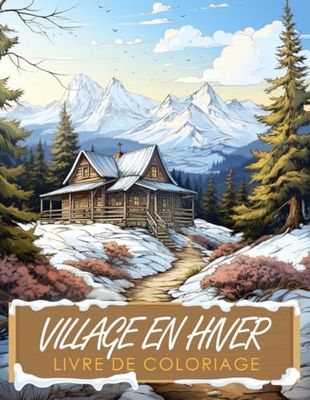 Livre De Coloriage Village En Hiver: Un livre de coloriage mignon et fantaisiste sur le village d'hiver pour adultes. La saison d'hiver et de Noël