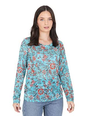 Brave Soul LLT-224FLOWE/JDA Camiseta, Azul Claro, M para Mujer